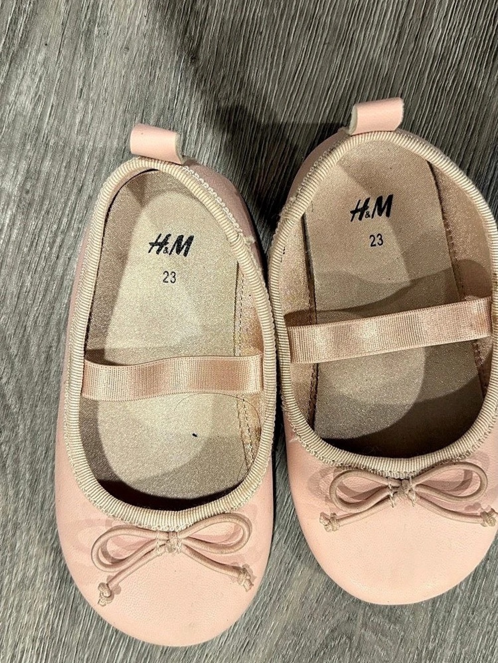 H&M Bow-Detail Ballet Flats Pink EU 23